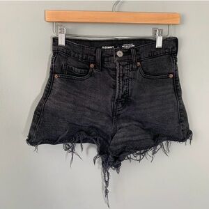 Old Navy Black Jean Shorts Distressed Casual Style